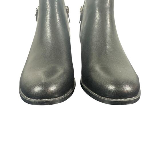 Vionic Millie Black Leather Ankle Boots Size 7.5 Orthotic Comfort Zip Booties - Picture 2 of 10